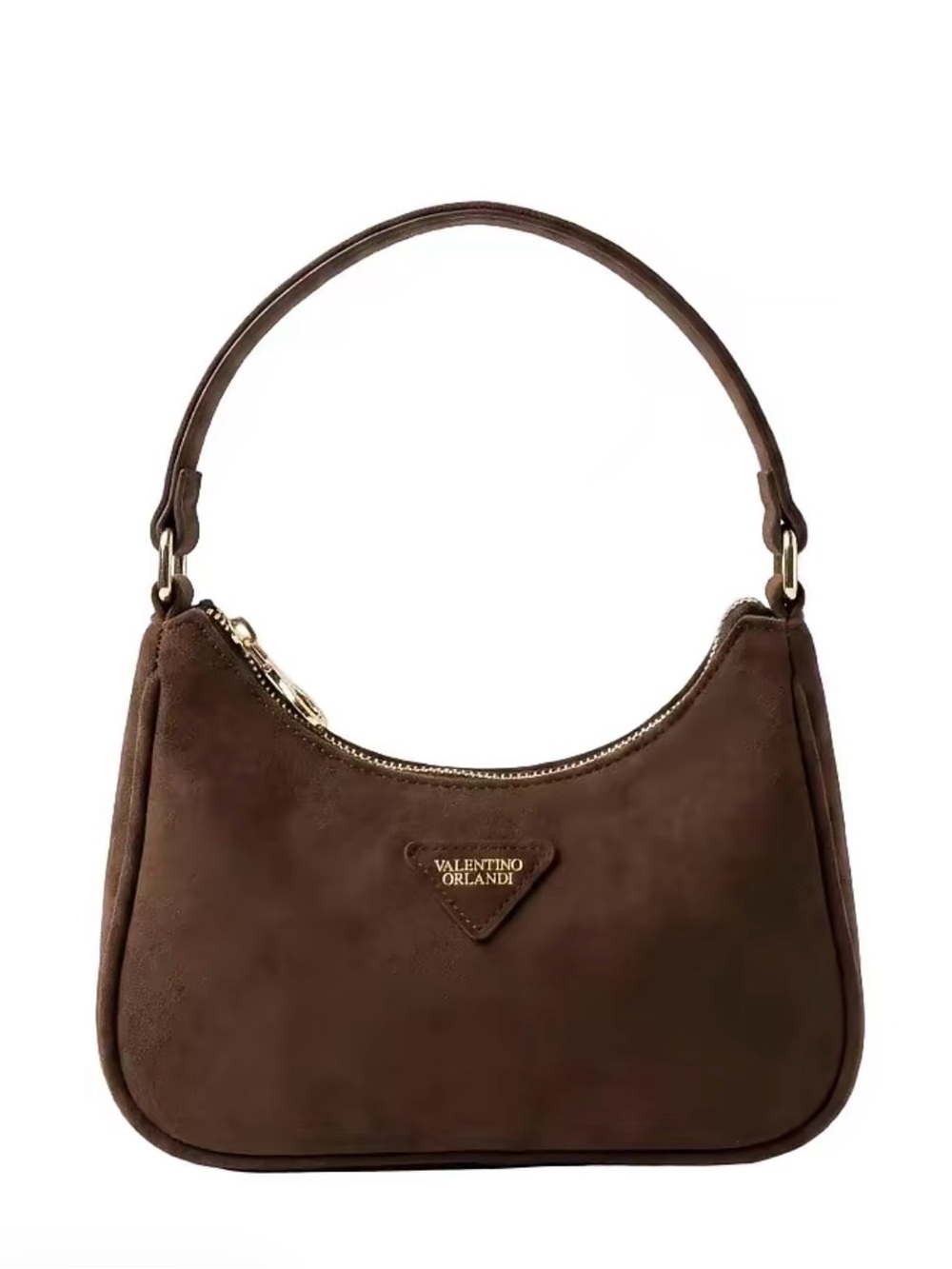 Valentino Orlandi Chocolate Brown Suede Shoulder Bag